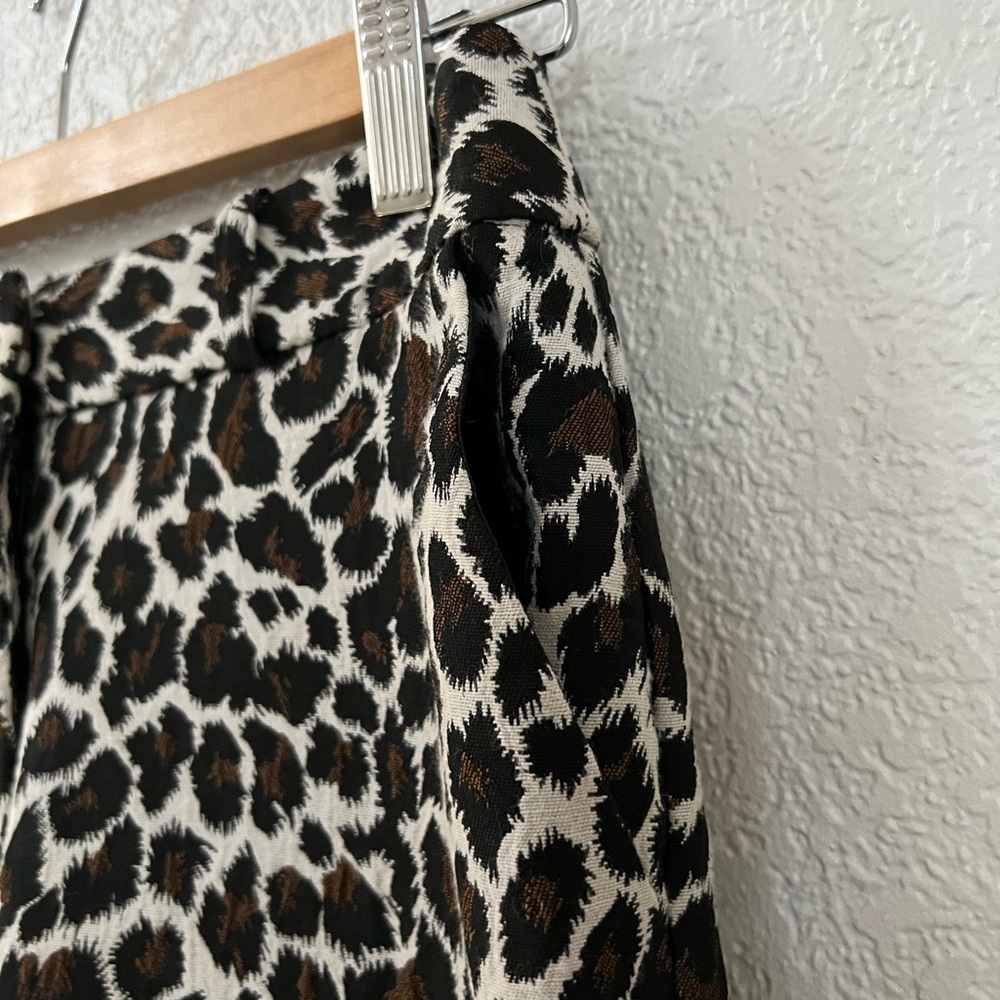 Topshop Brown Black Animal print Leopard Trendy Casual Chic Slim pants size 2 - Picture 5 of 9